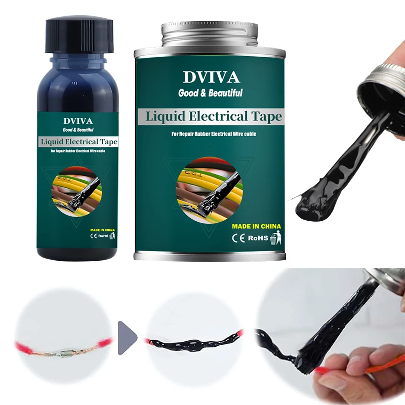 15/50/150ml Liquid Electrical Tape Insulation Paste Fix Line Glue for Wires Cables Liquid Insulating Sealant Sealers Home Use electrical tape