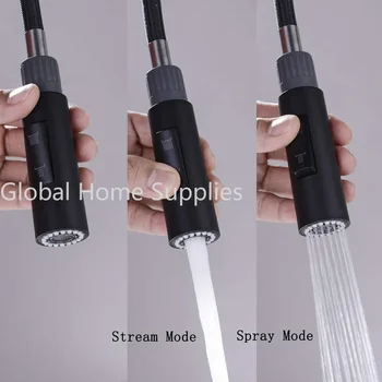ห้องน้ําก๊อกน้ําดึงสเปรย์หัวฝักบัวการตั้งค่าห้องครัวอะไหล่ทดแทน TAP Sprayer สีดําหัว Sprinkler ห้องครัวอะไหล่ 2