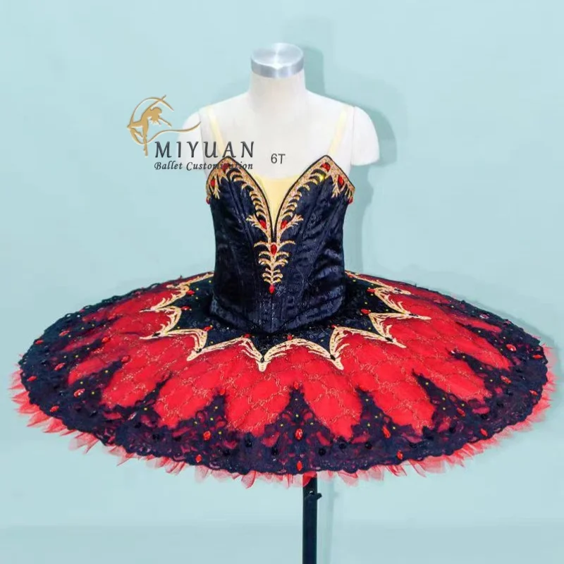 

2014 New Ballet dress black and red separate style Don Quixote and other variations TUTU skirt 12-layer gauze women's costume