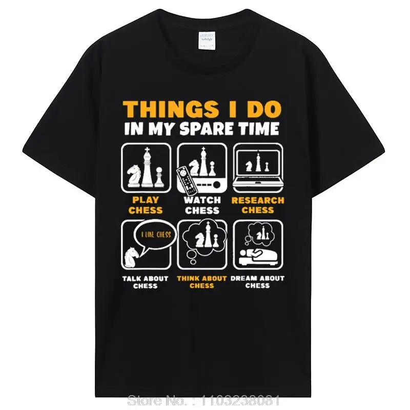 Roliga schackspelare Saker jag gör på min fritid T Shir Grafik Sreewear Män Coon Födelsedag Gifs Sommar Syle_voghion.com