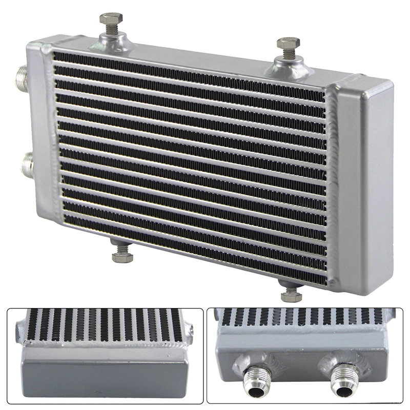 Universal Small Bar and Plate Dual Pass Oil Cooler Core:9.5"x5.5"x1.58" oil cooler kit