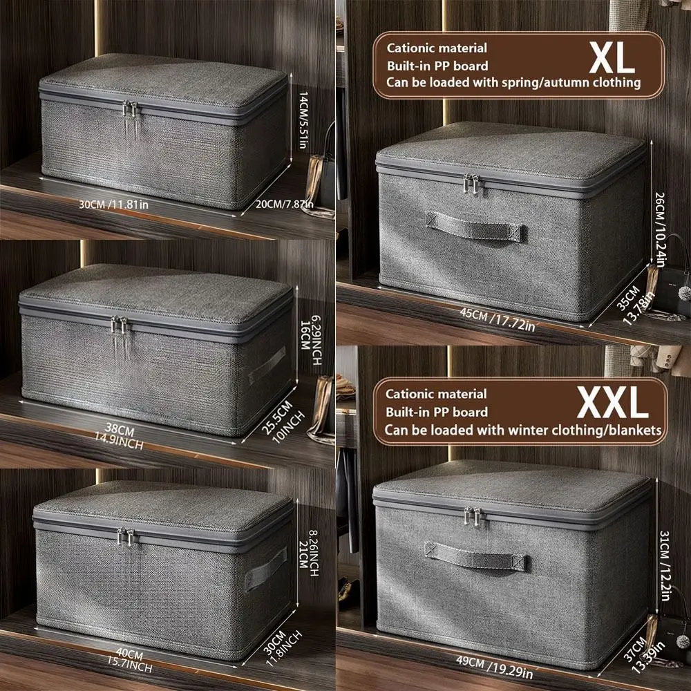 New Grey Clothing Storage Box With Dust Cover Box Home -