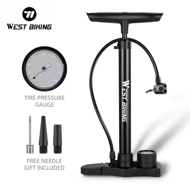 WEST BIKING – pompe à vélo Portable en acier inoxydable, 160psi, gonfleur à Valve Schrader Presta, accessoires de vélo de route et de montagne 1