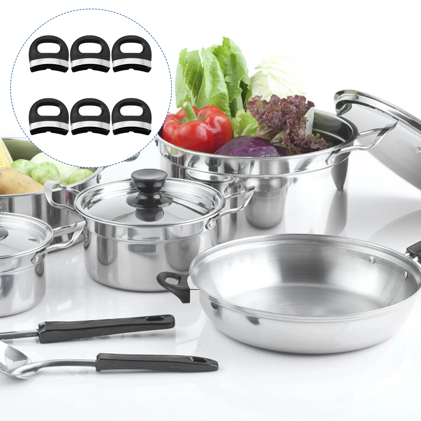 

6pcs Pot Side Ears Soup Pot Side Handles Stainless Steel Pot Accessories