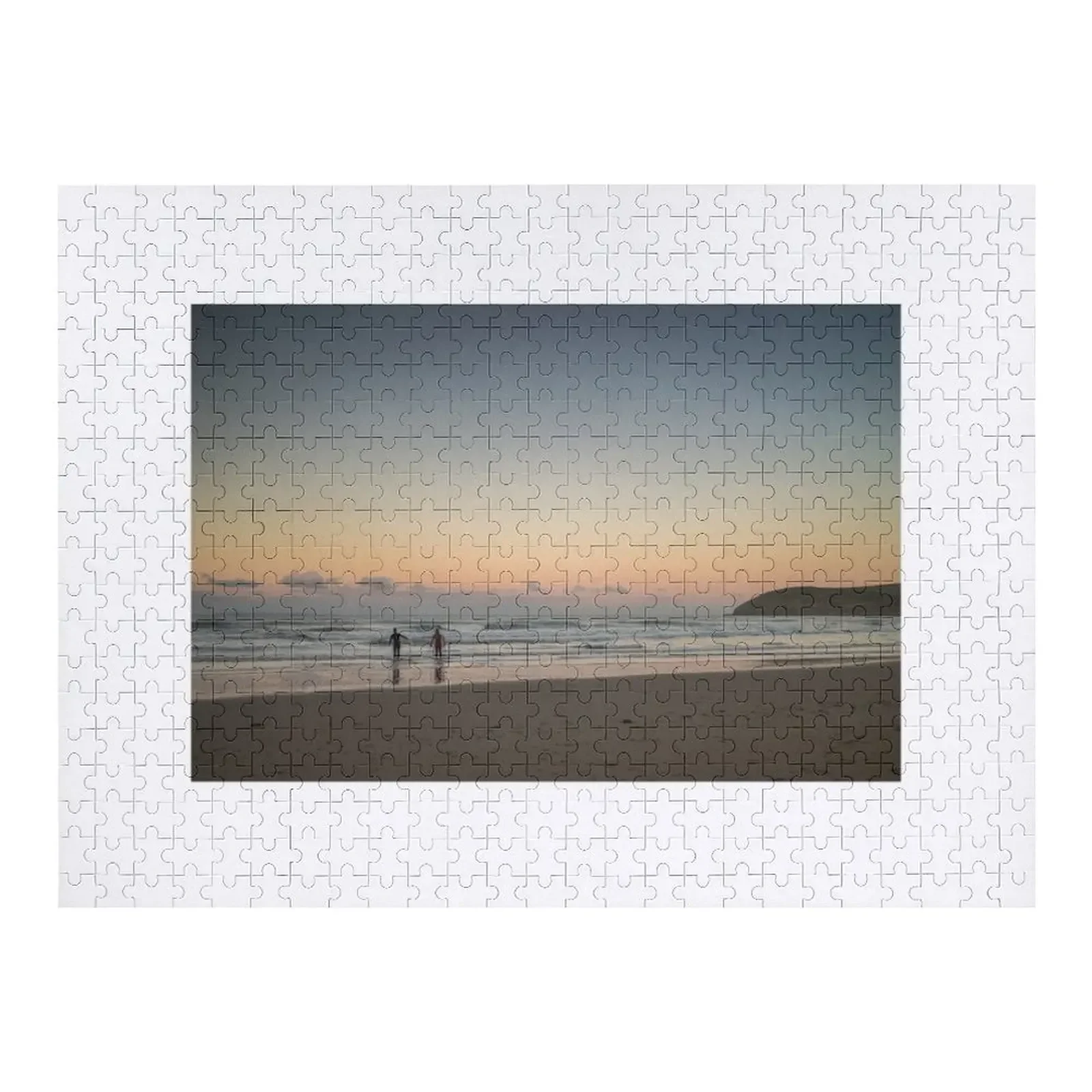 Sunrise surfers at Croyde Bay Jigsaw Puzzle Wooden Boxes Customized Photo Puzzle