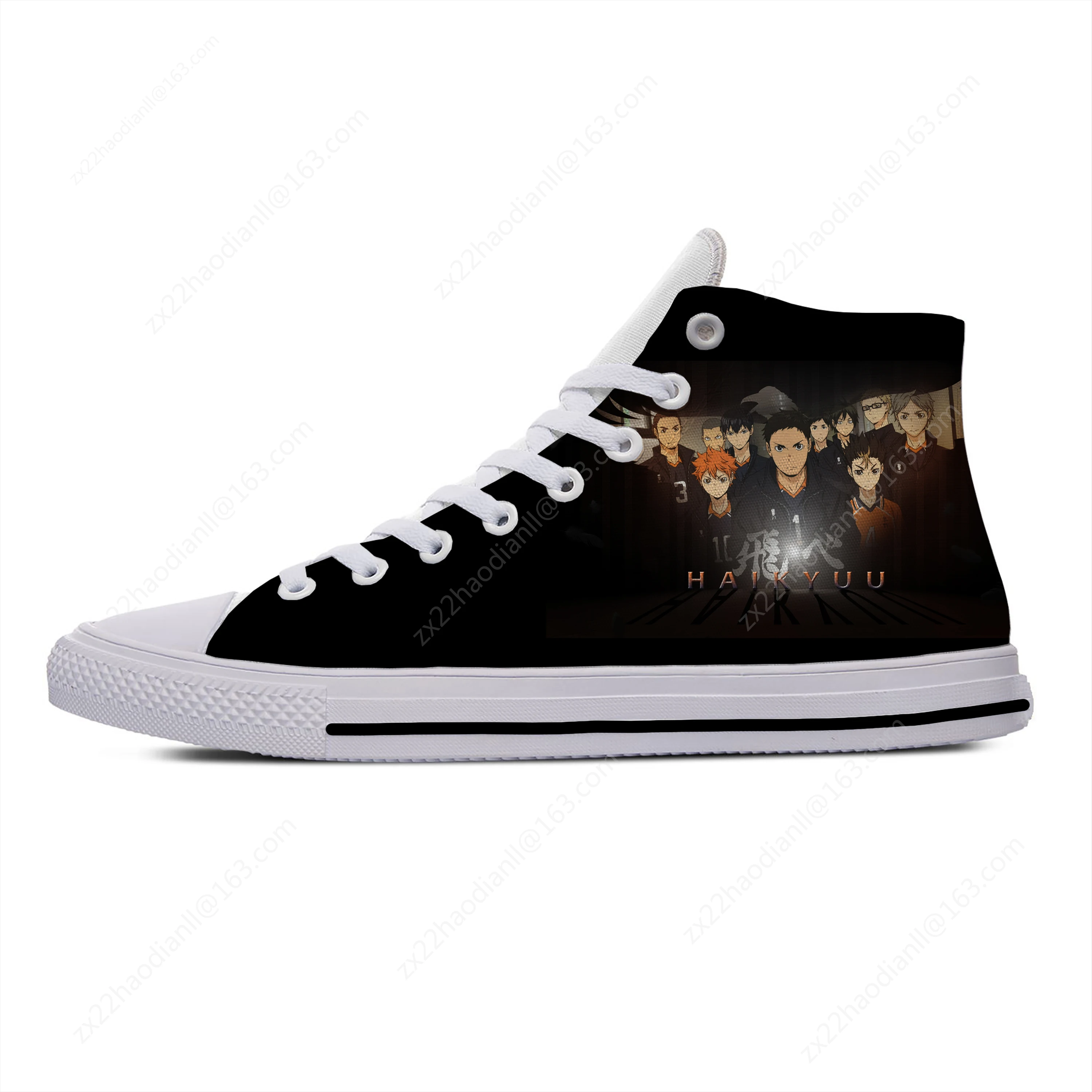 Japanese Anime Manga Haikyuu Karasuno Kuroo Funny Casual Cloth Shoes High Top Lightweight Breathable 3D Print Men Women Sneakers