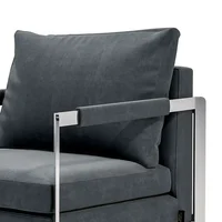 Postmodern simple metal frame single sofa low stool lounge chair 2