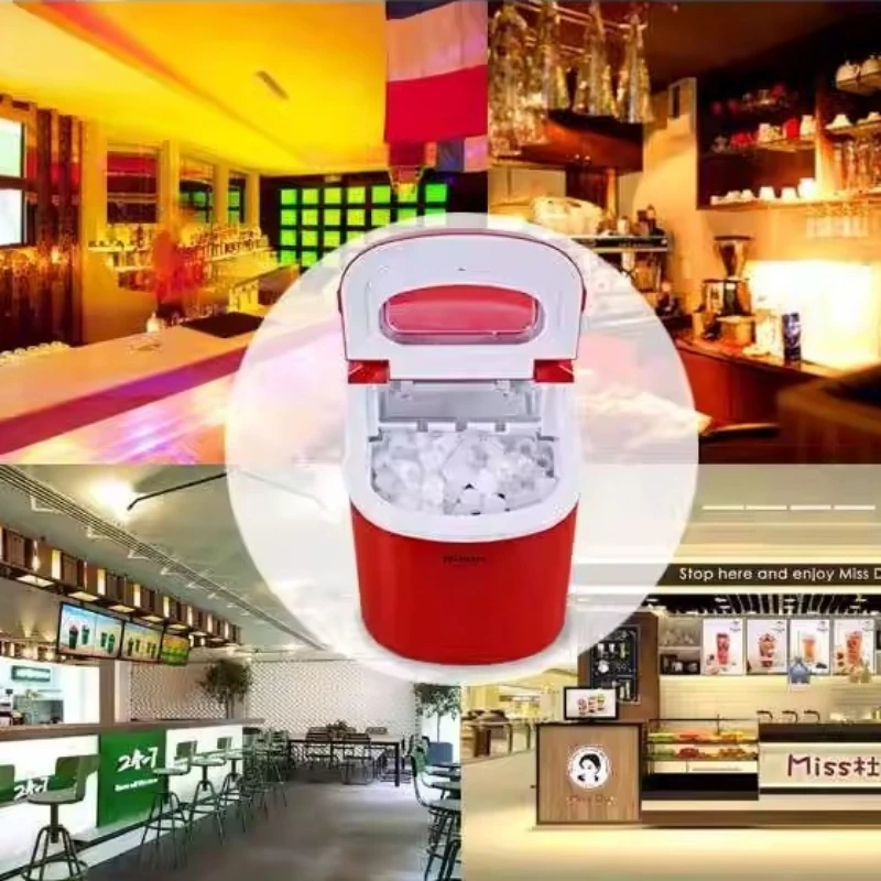 Full-automatic Small Ice Maker Commercial Tea Shop DIY Round Manual Automatic Ice Making Machine HZB-12A