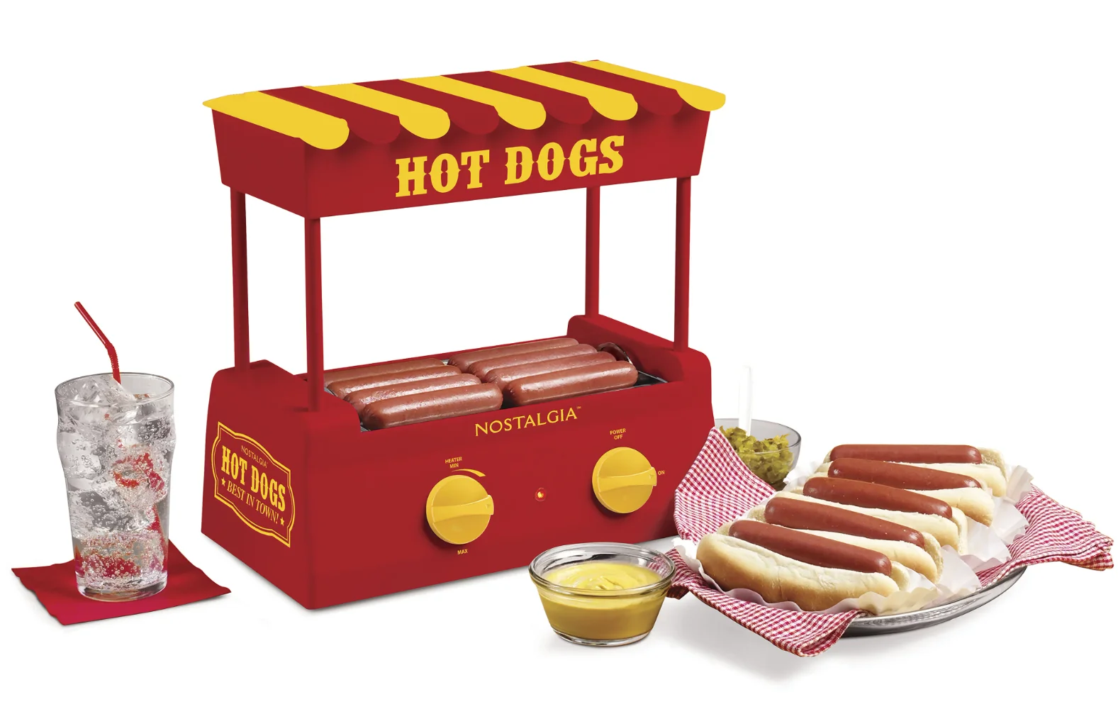 

Hot Dog Roller and Bun Warmer, 8 Hot Dog and 6 Bun Capacity