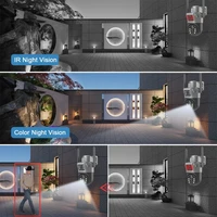 Caméra solaire WiFi 4K 8MP à double objectif et double écran, caméra PTZ sans fil extérieure, protection de sécurité, suivi automatique, surveillance, caméra IP 6