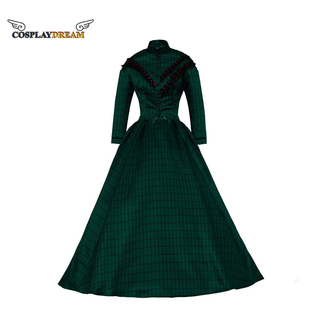 Medievale Rinascimentale Campo Vittoriano Signore Vestito Scozzese Verde Signore Prom Elegante Halloween Cosplay Elegante Abito Da Ballo