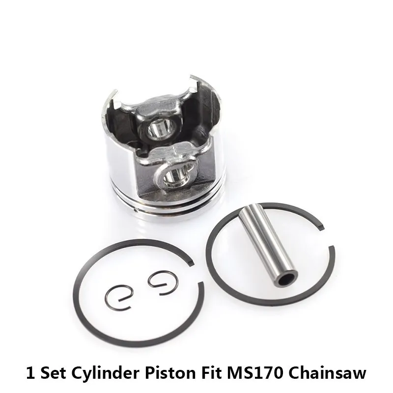 CMCP 1 Set MS170 Gaslione Chainsaw Spare Parts Kit 37mm Cylinder Piston Ring Pin Kit Chainsaw Piston 2