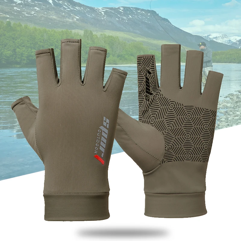 Antiuv Men Women Fishing Gloves Spring Summer Ice Cool Breathable