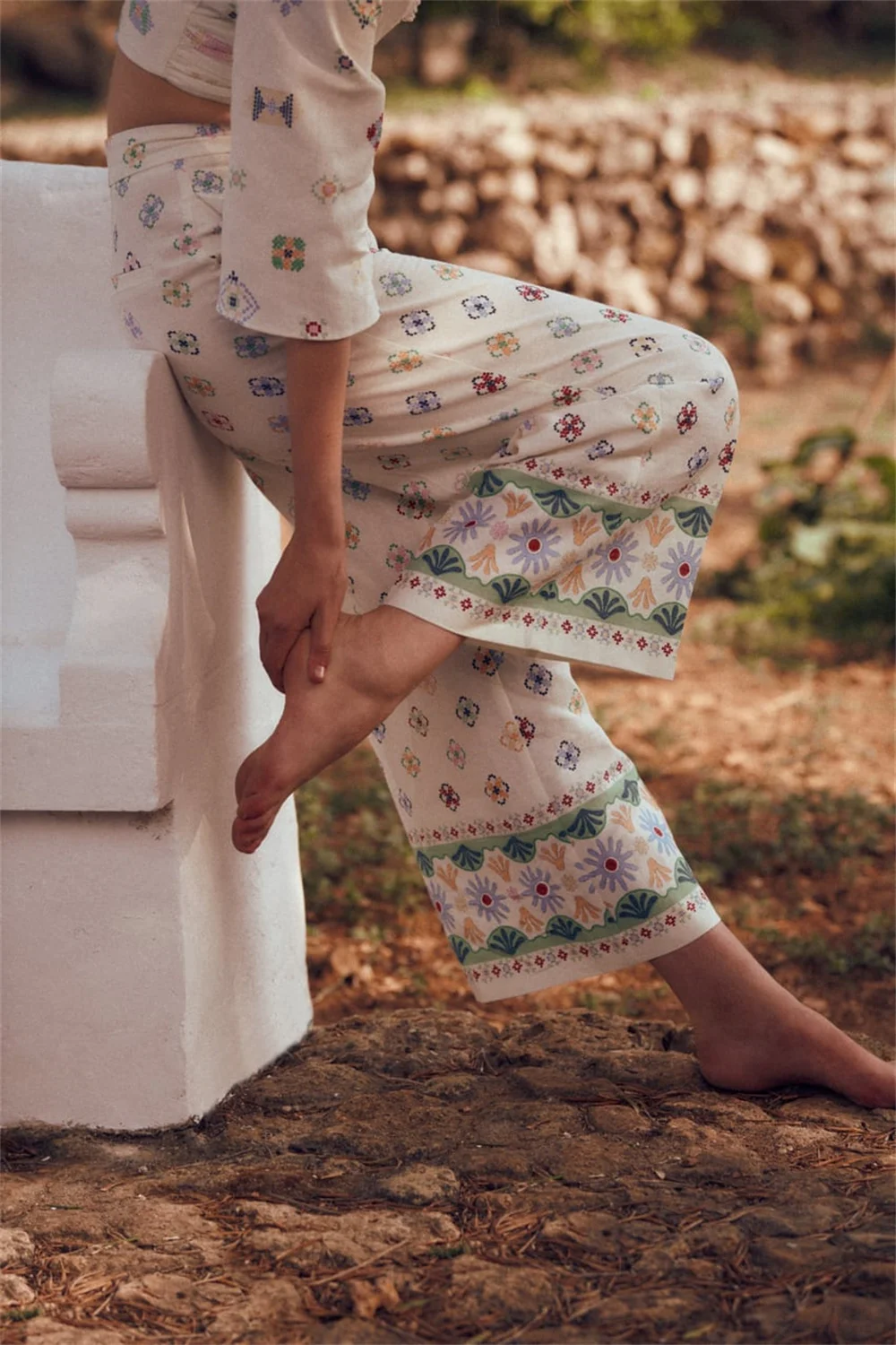 

High Quality 2023 Floral Print Loose Bohemian Pants