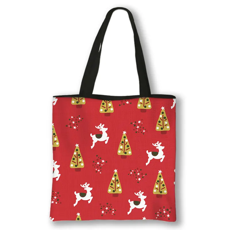 

Hot Christmas Day Shoulder Bags Handbag Canvas Best Gift Bags Shopping Bags Ladies Santa Party Supplies Foldable Shopping Bag