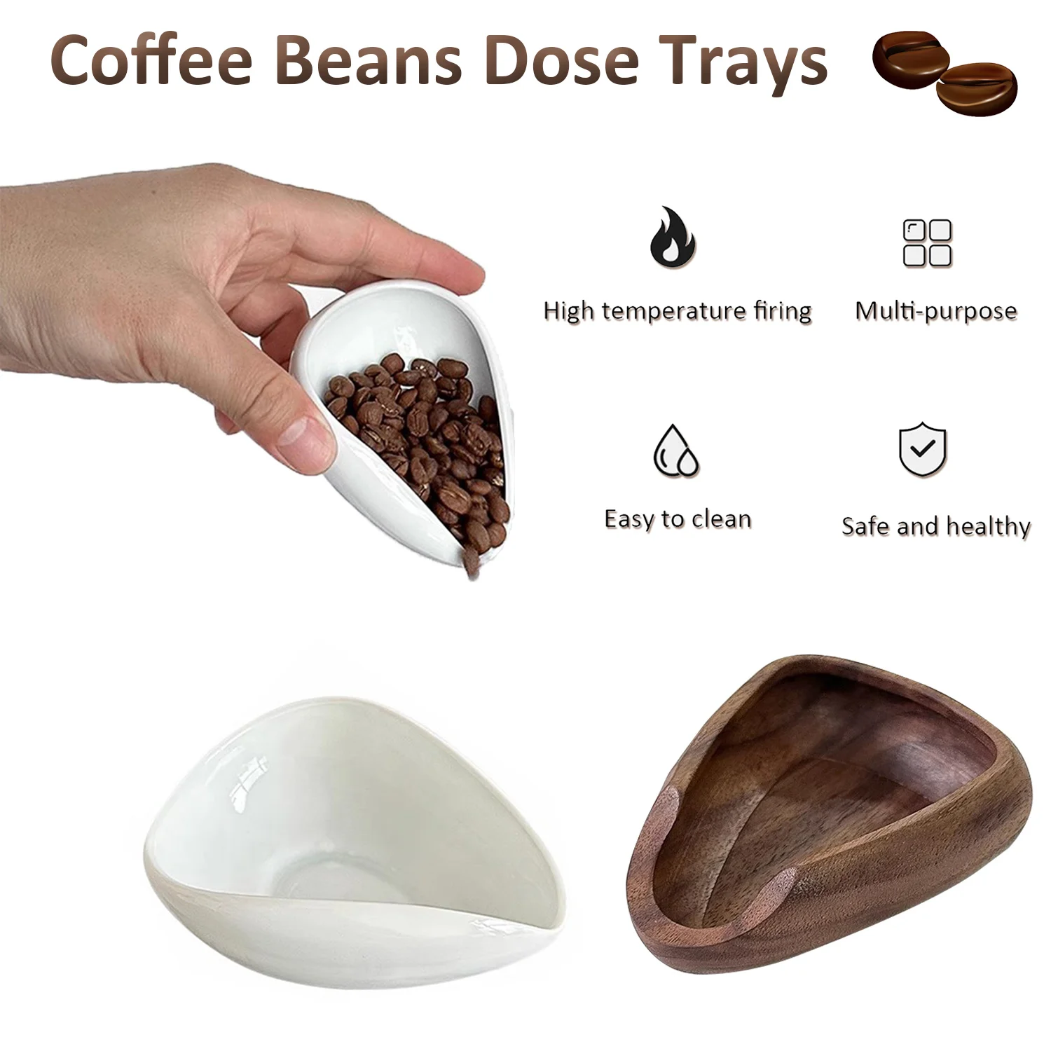 Coffee Accessories Coffee Beans Dose Trays Ceramic Weighing Bean Dish Measuring Tray for Home Kitchen