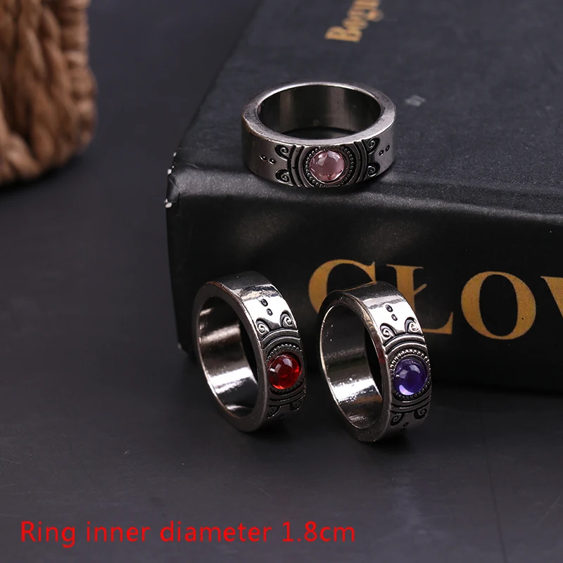2Pcs/set Anime Magica Cosplay Gem Necklace Pendant Ring Set Gift Party Prop