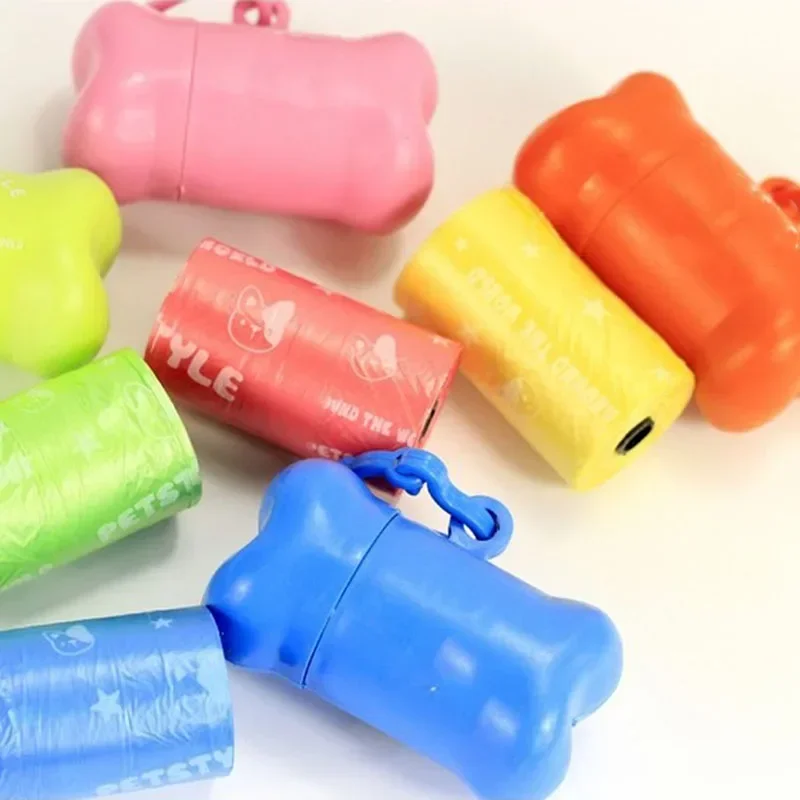 Pet accessories dog poop bag holder pet waste bag dispenser dog poop picking bag garbage distribution cleaning supply cute bone-shaped pet trash box toilet picker