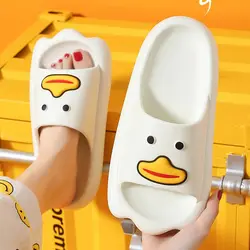 Summer Home Women Men's Slippers Indoor Girls Boy Thick Non-slip Soft Couple Cartoon Flip Flops Duck Beach Sandals Men Slippers