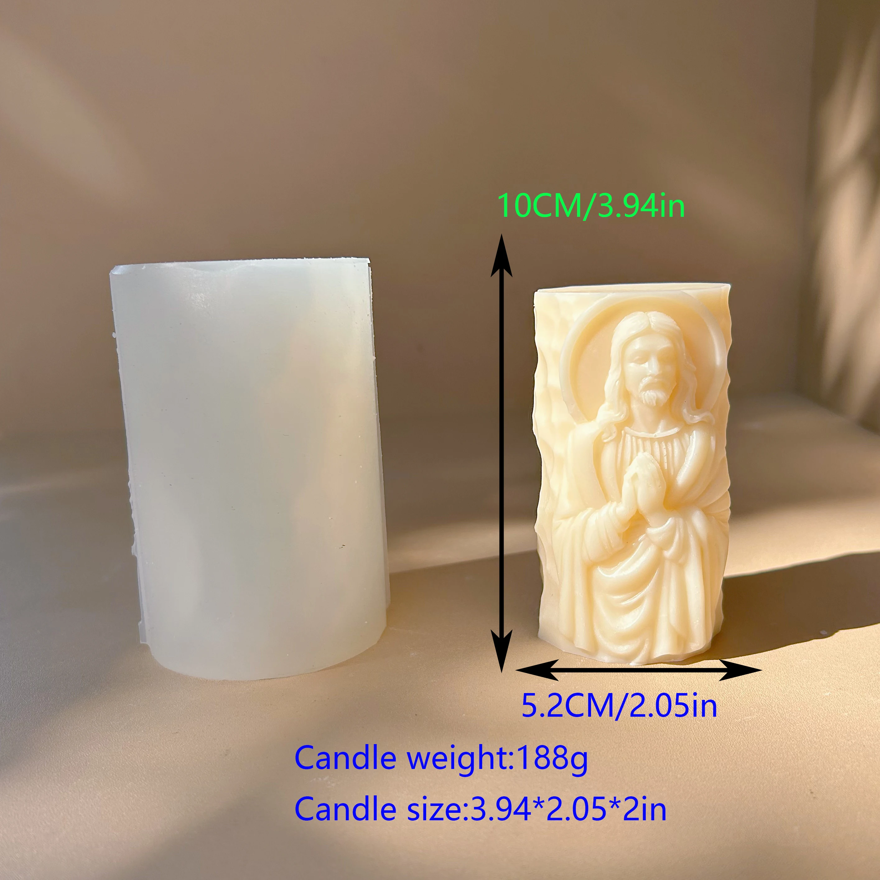 Easter Prayer Jesus Statue Candle Mold, DIY Jesus Sculpture Candle Silicone Mold Making Aromatherapy Resin Home Decoratio