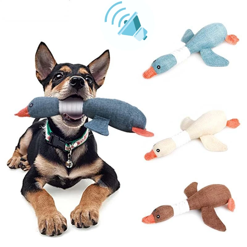 

Pet Dog Toy Cute Cotton Duck Squeaky Toy Plush Sound Animal Squeak Dog Toy Cleaning Tooth Puppy Chew Toys Dog Supplies