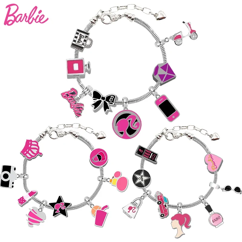 

Fantasy Cosplay Barbie Chain Bracelet Love Bow Pendants Jewelry Anime Movie Women Hand Strap Cool Girls Accessories Bangle Gifts
