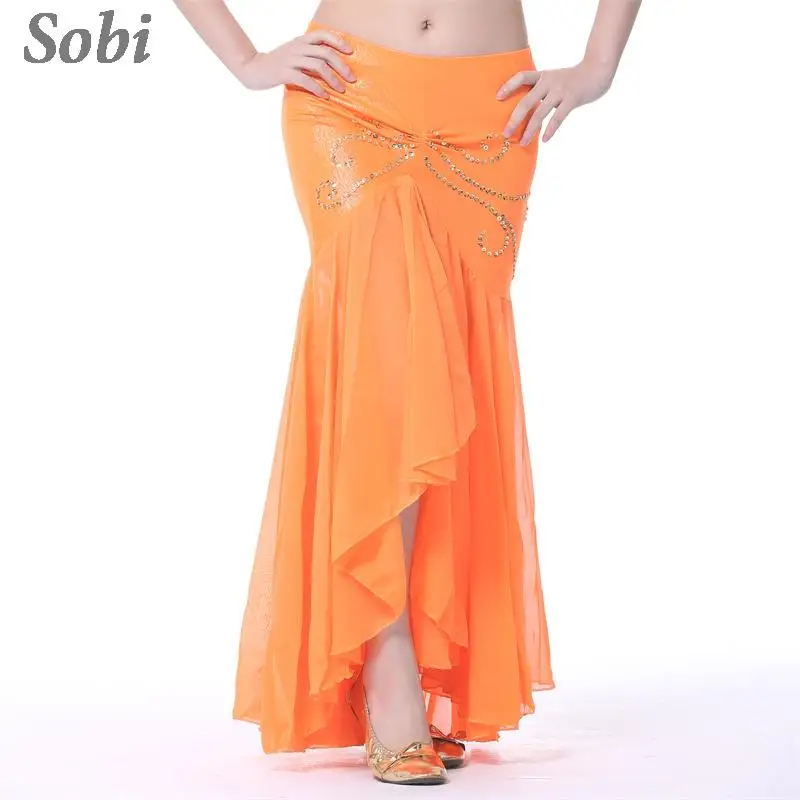 

Sexy Belly Dancing Skirt for Women Gypsy Spanish Flamenco Splits Skirt Oriental Belly Dance Performance Dancewear Practice Skirt