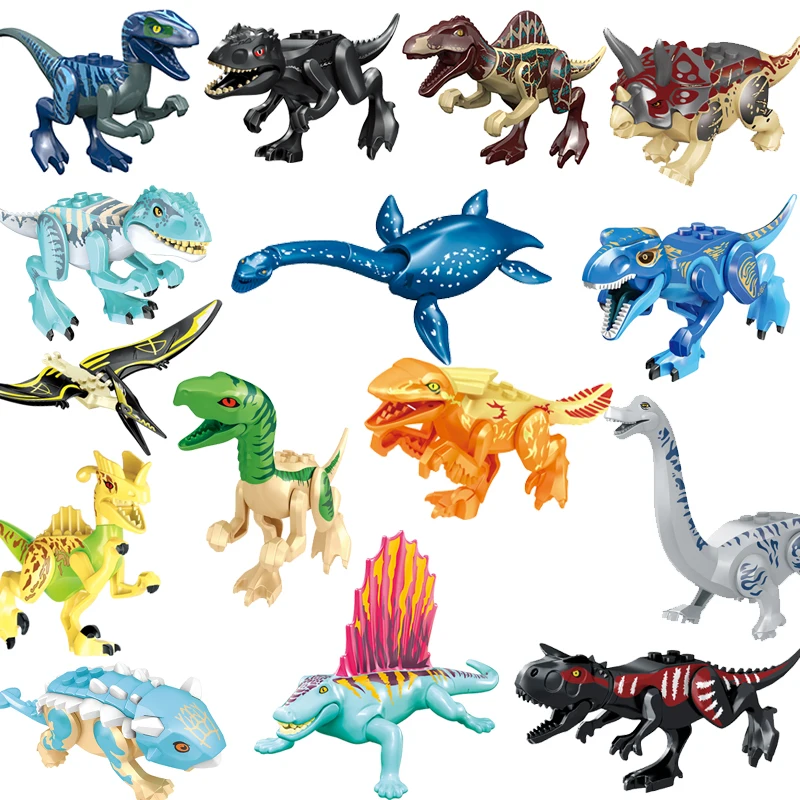 Dinosauri Jurassic Building Blocks Indominus Rex Diy Tyrannosaurus Action Figure Modelli Giocattoli Per Bambini Animali Regali Ragazzi