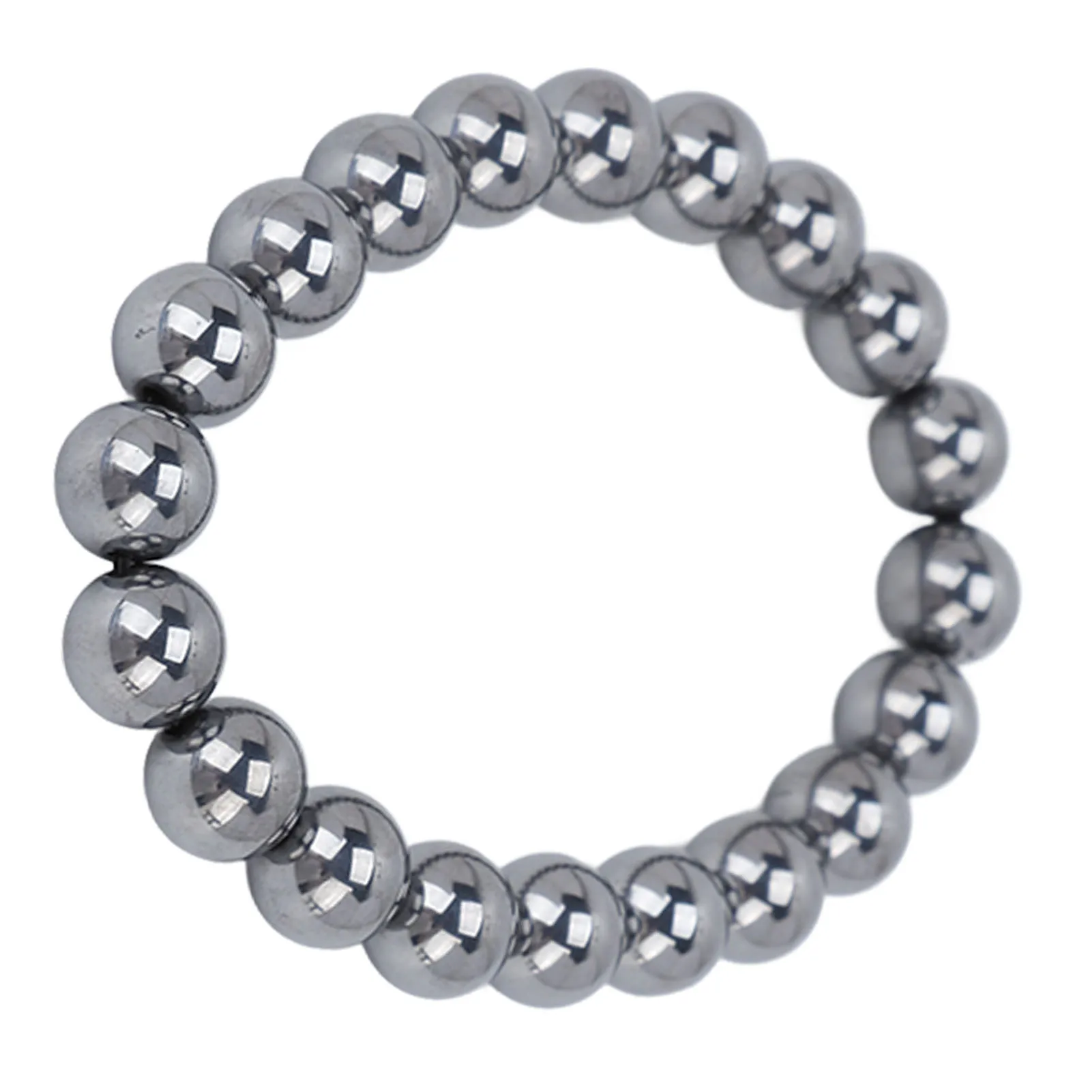 9mm Stylish Energy Stone Bracelet Men Women Terahertz Bracelet Fashionable Fatigue Relief Therapy Natural Energy Stone