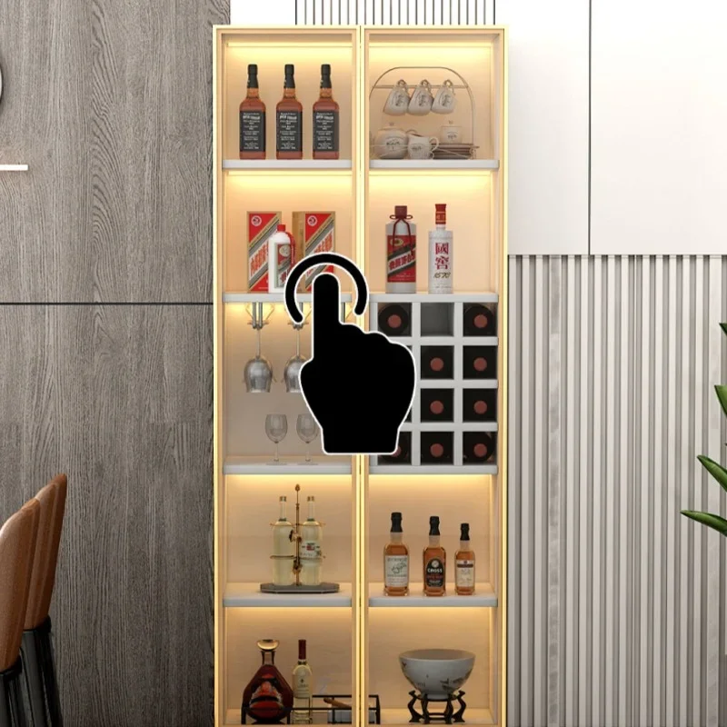 Living Room Display Wine Cabinets Simplicity Glass Wall Luxury Wine Cabinets Storage Modern Meuble Vin Bar Furniture QF50JG
