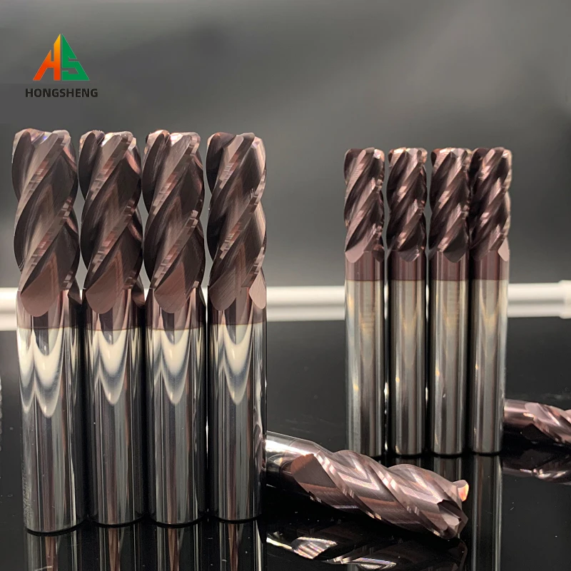 HRC62 R Bullnose резак с 4 канавками R0.5 R1 обработка поверхности ЧПУ