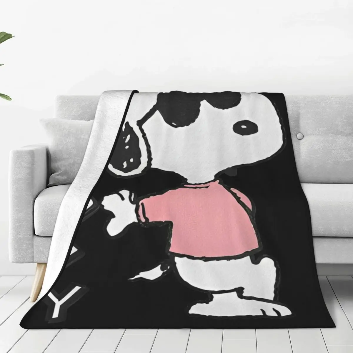 Mantas de franela con diseño artístico de Peanuts, Charlie Brown, Scream, Snoopy, súper cálidas, para decoración del hogar de niños y niñas, colcha de moda