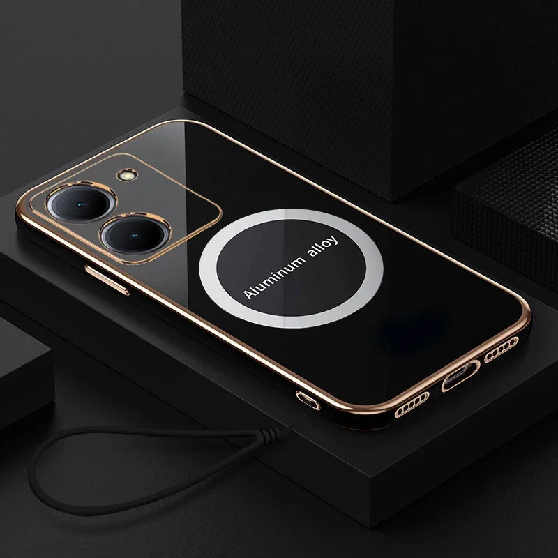 Luxury Shockproof Square Plating Phone Case with Enhanced Back Cover Design