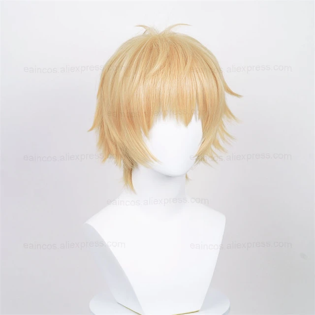 New 2023 Chainsaw Man Denji Wig Cosplay Golden Yellow Curly Hair Anime  Fluffy Wigs Halloween