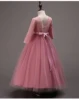 Little Big Girls Spring 3/4 Sleeves Lace Flower Girl Birthday Party Holiday Long Dress KLS1660 3