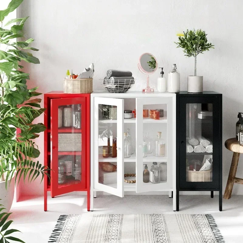 Iron Kitchen Sideboard Cabinet Dining Side Cupboard Wine Cabinet Small Size Narrow Storage Kitchen Living Room Side Wrought