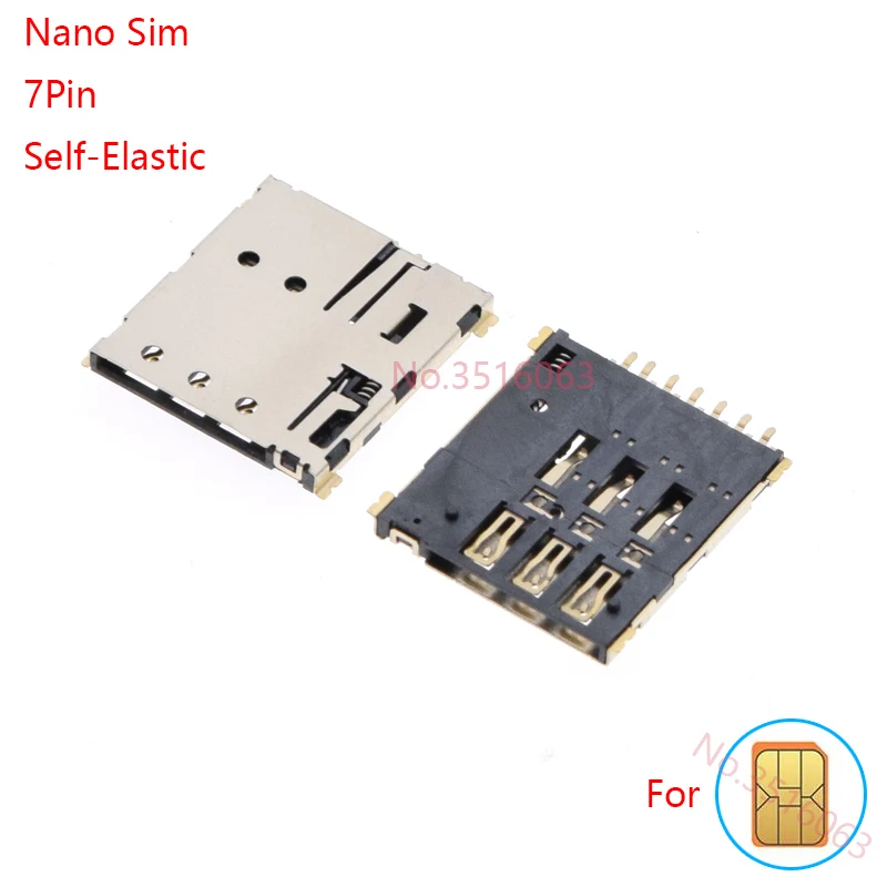 thumbnail image 1 of 2/5/10 piezas Mini/Micro/Nano SD/Sim Card Holder 6/7/8/9/10Pin Sim Slot Socket Connector Push/Autoelástico/Emergente/Clamshell/Extraíble, 1 of 5