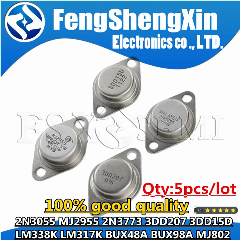 5 Pz/Lotto 2 N3055 Mj2955 2 N3773 3 Dd207 3 Dd15D Lm338K Lm317K Bux48A Bux98A Mj802 To-3 Transistor Di Potenza