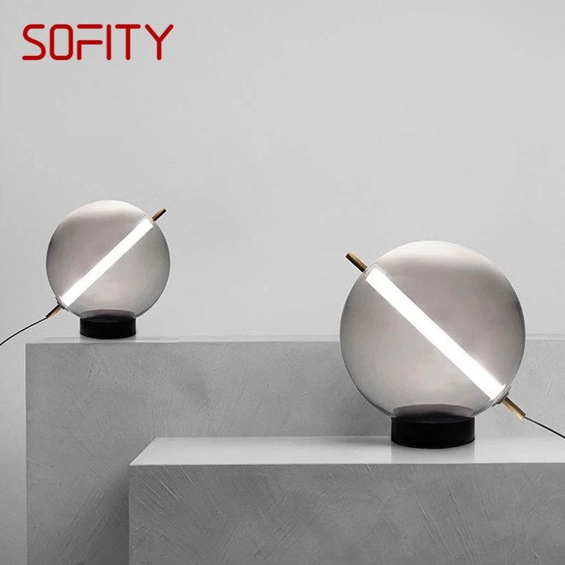 

SOFITY Contemporary GlassTable Lamp Nordic Fashionable Living Room Bedroom Creative LED Decoration Desk Light