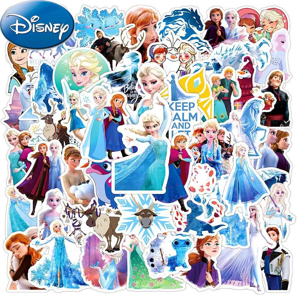 

10/30/50pcs Classic Disney Movie Frozen Cartoon Stickers Kawaii Princess Elsa Decal for Kid DIY Laptop Guitar Cute Anime Sticker
