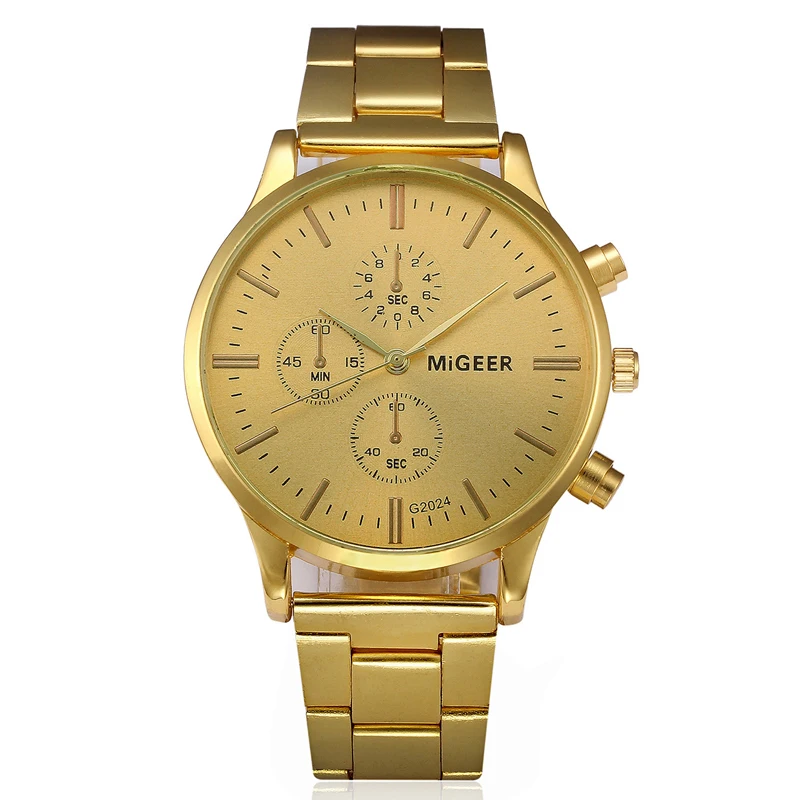 Migeer Gold Orologi Uomo Moda Sport Orologi Cinturino In Acciaio Inossidabile Orologi Da Polso Al Quarzo Uomo Orologio Uomo Relogio Masculino 2023