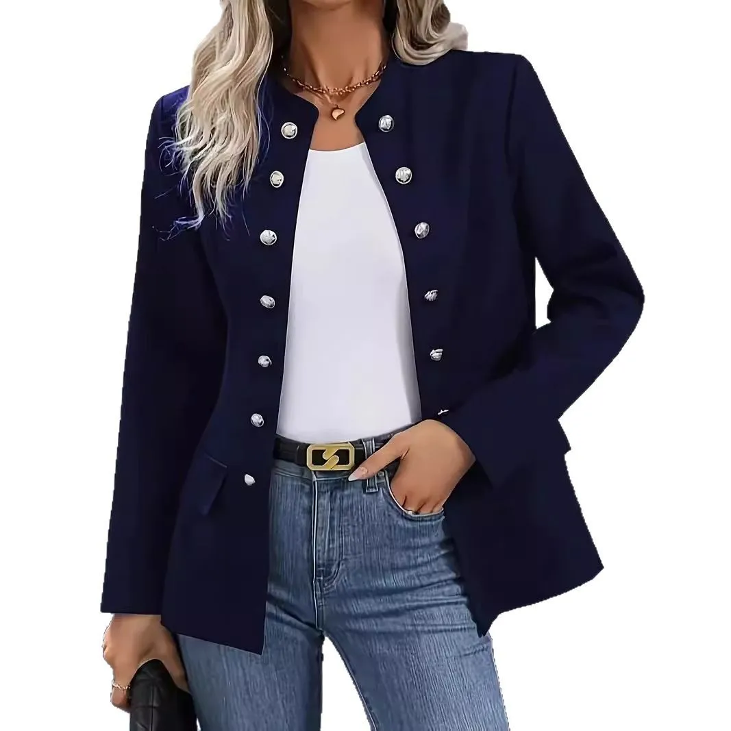 Autumn Women Double Breasted Long Sleeve Slim Blazers