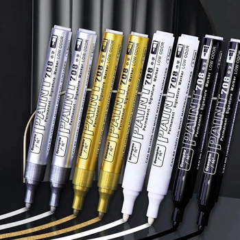 Pennarelli a vernice metallica con set di inchiostri Pennarelli artistici permanenti oro argento nero bianco per artigianato Manga Forniture artistiche per scrapbooking