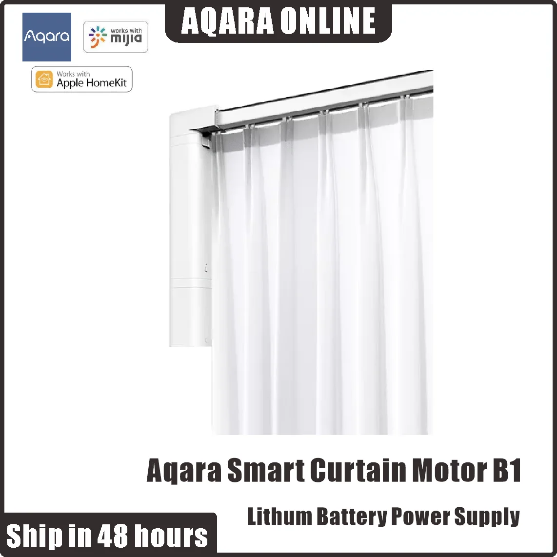 Aqara B1 Smart Curtain Motor Remote Control Rechargeable Wireless Smart ...