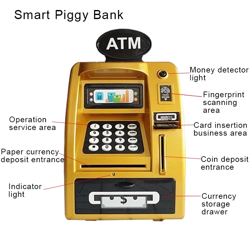 Atm Insurance Banks, Money Bank, Safe for Money, ATM Machine Piggy Bank 2