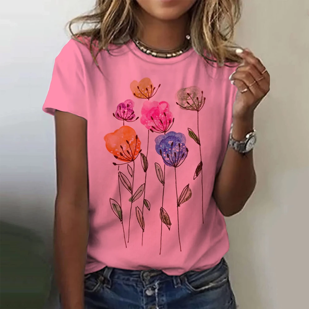 Slim Triple Flower T-Shirt main image 1