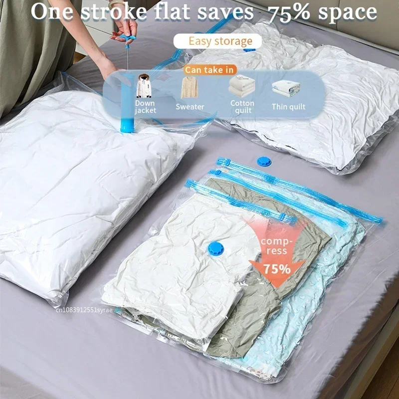 Vacuum Seal Storage Bags for Clothes/Pillow/Blanket, Space-Saving Wardrobe & Travel Organizer, Multi-Purpose Vacuum Packing Bags 4