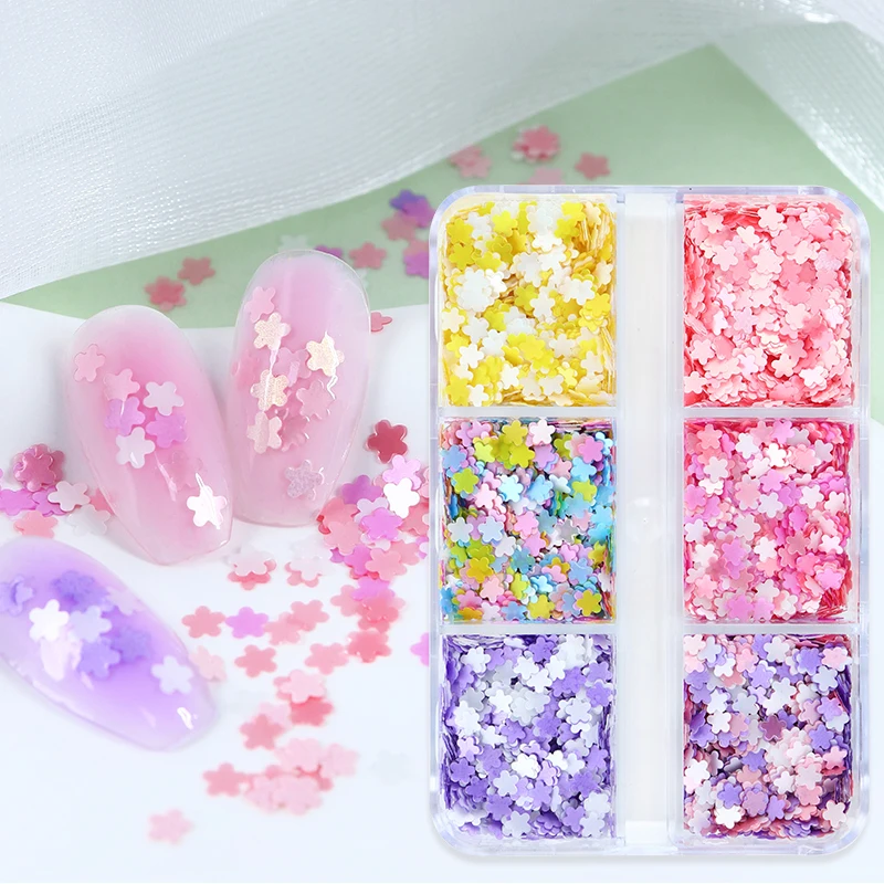 

Kawaii Petals Flowers Nail Sequins 3mm Manicure Flakes Decoration Nails Art Accessories Japanese Korean Style DIY Gel Paillettes