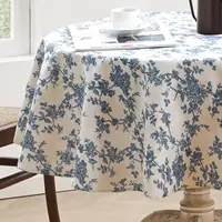 Floral Linen Cotton Tablecloth With Tassel retro nappe de table Table Cover round Dining Table Cover Tea Table Cloth Tafelkleed 2