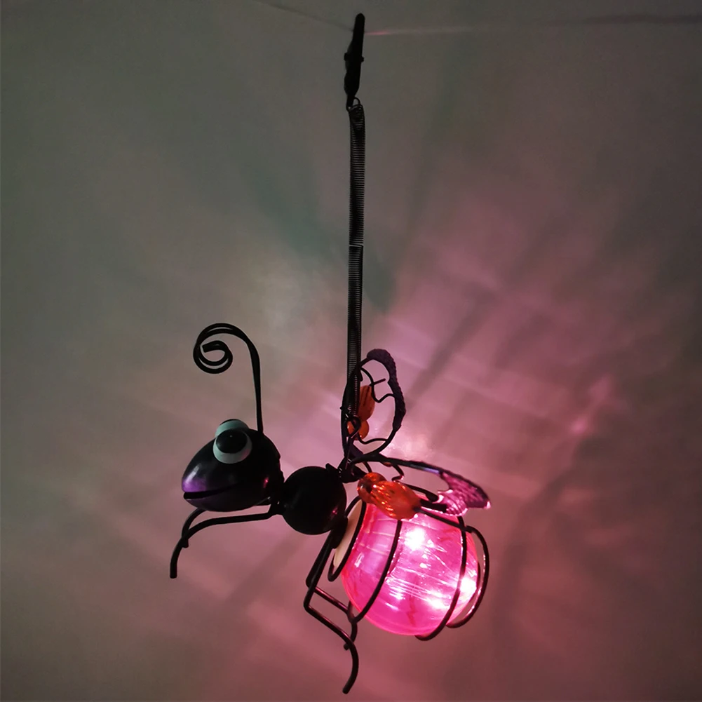 Solar Iron Insect Statue with LED Fairy Light image 4